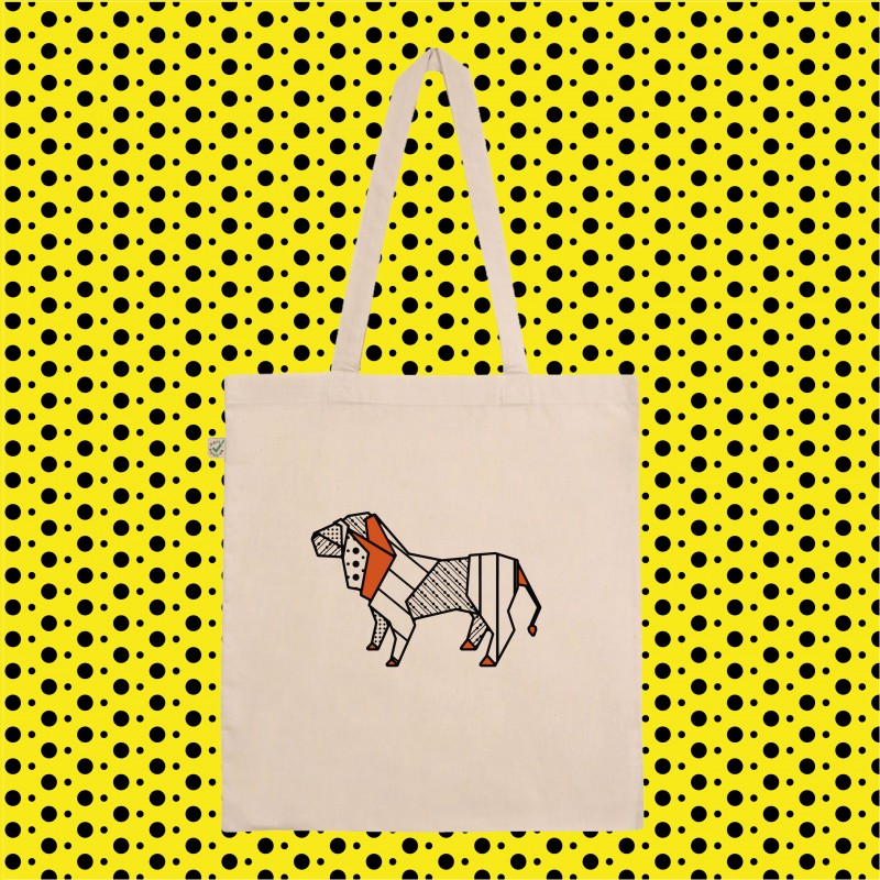 SHOPPER BAG borsa ORIGAMI LION POP...