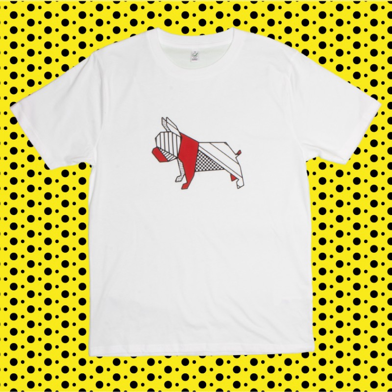 T-shirt ORIGAMI POP FRENCH BULLDOG cane