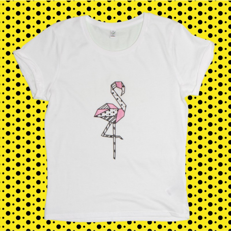 T-shirt ORIGAMI FLAMINGO POP