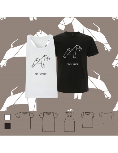 T-shirt ORIGAMI FOX TERRIER dog