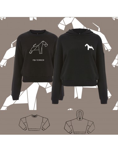 SWEATSHIRT ORIGAMI FOX TERRIER dog