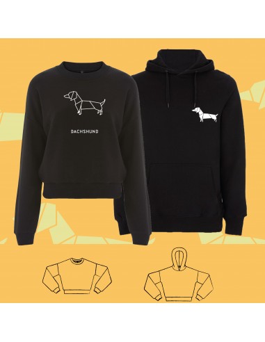 SWEATSHIRT ORIGAMI DOG DACHSHUND