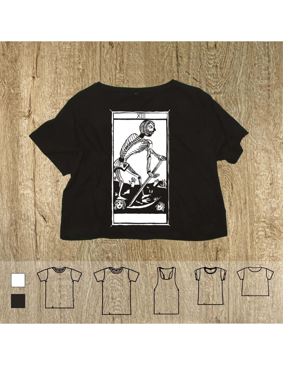 T shirt TAROT OF MARSEILLES LA MORT Death handmade