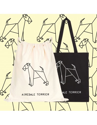 SHOPPER BAG ORIGAMI AIREDALE dog