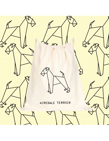 SHOPPER BAG ORIGAMI AIREDALE dog