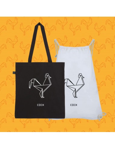 SHOPPER BAG and SACK ORIGAMI COCK