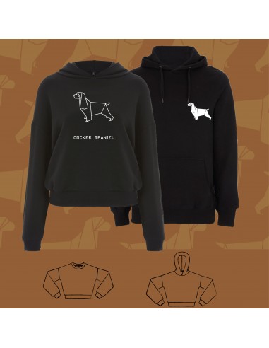 SWEATSHIRT ORIGAMI COCKER SPANIEL dog