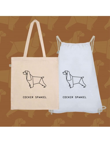 Shopper bag Origami dog COCKER SPANIEL