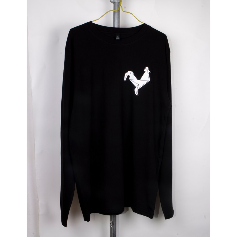 T-shirt long sleeve origami cock...
