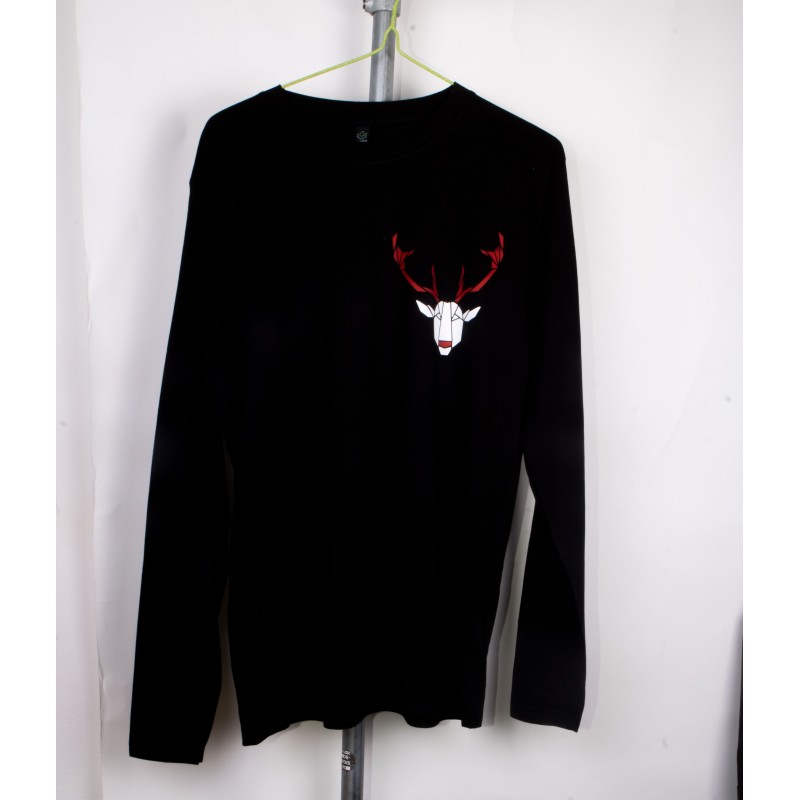 T-shirt long sleeve origami deer face...