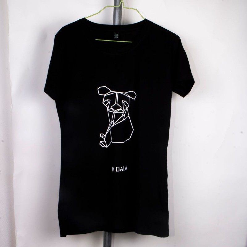 T-shirt origami koala slim fit black