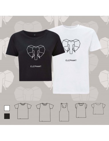 T-shirt ORIGAMI ELEPHANT FACE volto...