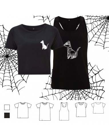 T-shirt ORIGAMI CAT GATTO NERO HALLOWEEN