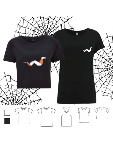 T-shirt ORIGAMI BLACK SNAKE HALLOWEEN...