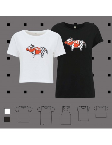 T-shirt ORIGAMI COW POP mucca orange