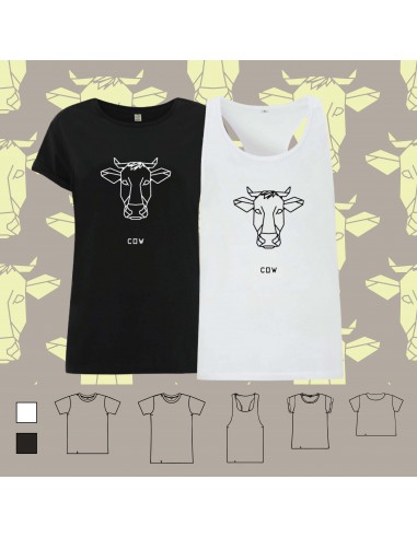 T-shirt ORIGAMI COW FACE mucca manzo