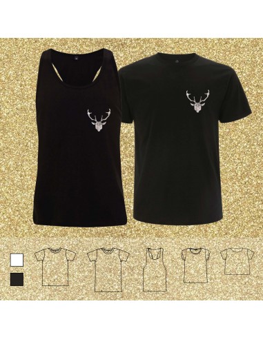 T-shirt ORIGAMI BLACK DEER FACE...