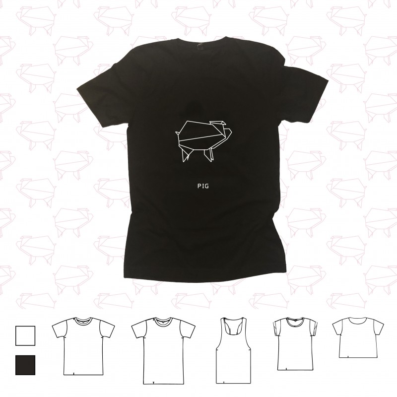 T-shirt ORIGAMI PIG maiale