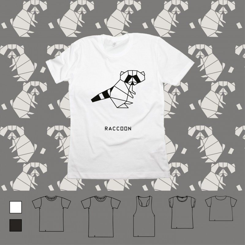 T-shirt ORIGAMI RACCOON PROFILE