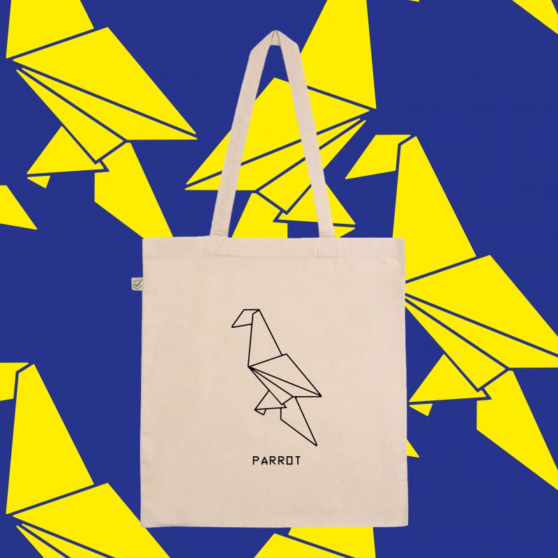 SHOPPER BAG borsa ORIGAMI PARROT...