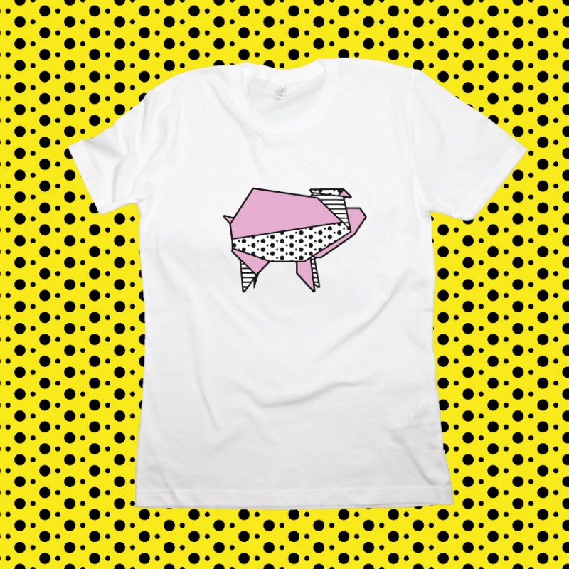 T-shirt ORIGAMI POP PIG maiale