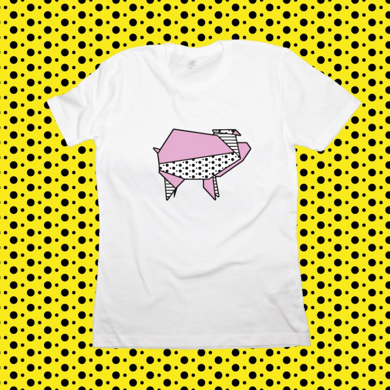 T-shirt ORIGAMI POP PIG maiale